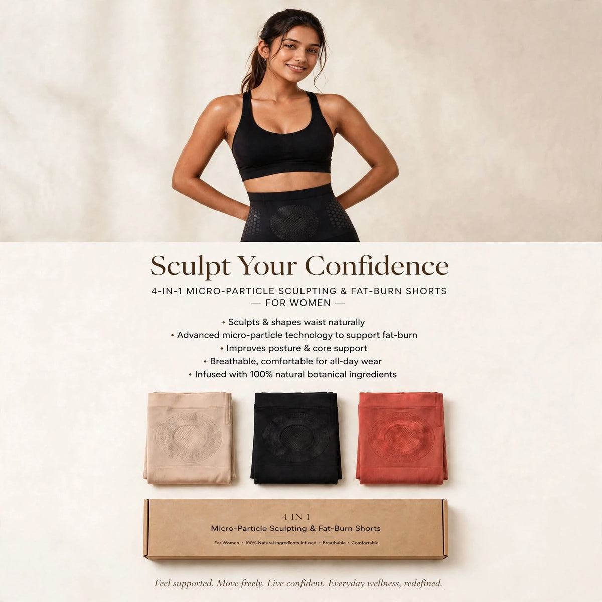 Women’s Waist & Tummy Shaping Fat-Burn Shorts